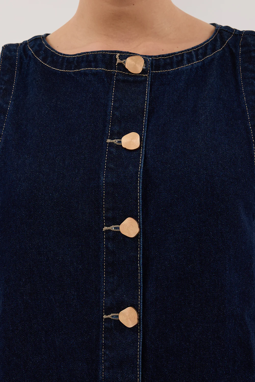 SHERI INDIGO DENIM MINI DRESS - Image 5