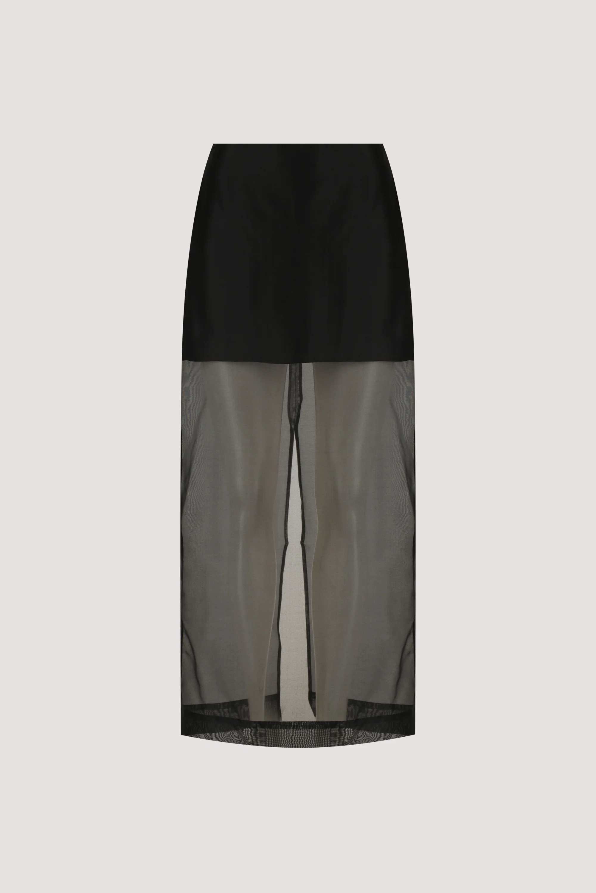 SIAN BLACK SILK ORGANZA MIDI SKIRT - Image 10