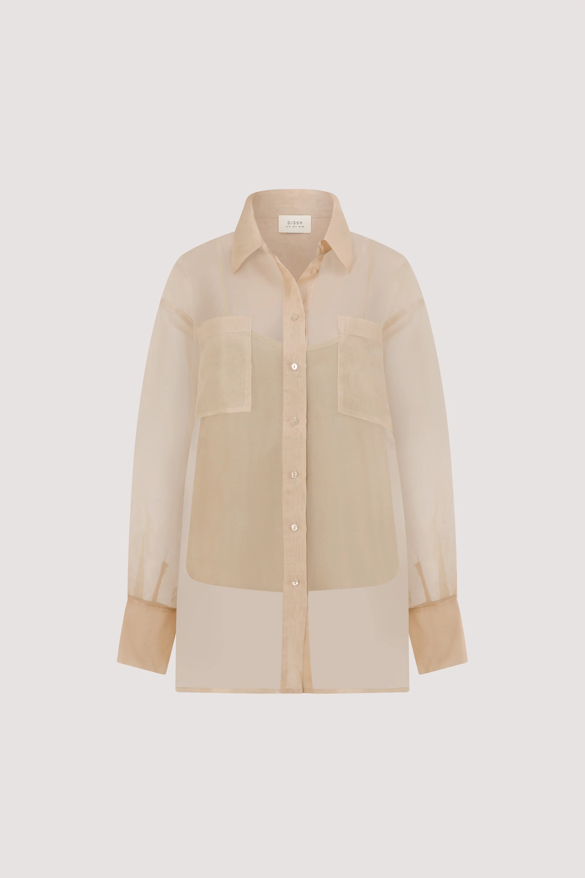 SIAN GOLD SILK ORGANZA SHIRT - Image 8