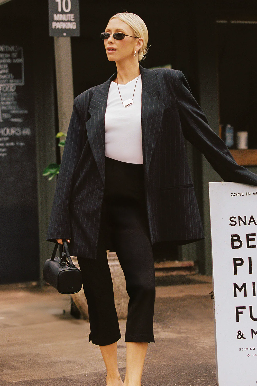 SIAN INK PINSTRIPE OVERSIZED BLAZER