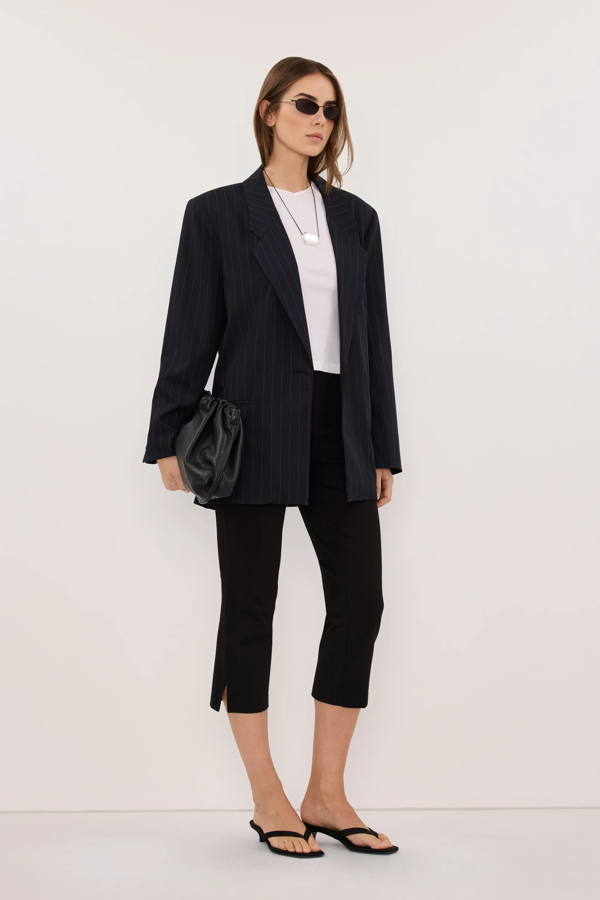 SIAN INK PINSTRIPE OVERSIZED BLAZER - Image 4