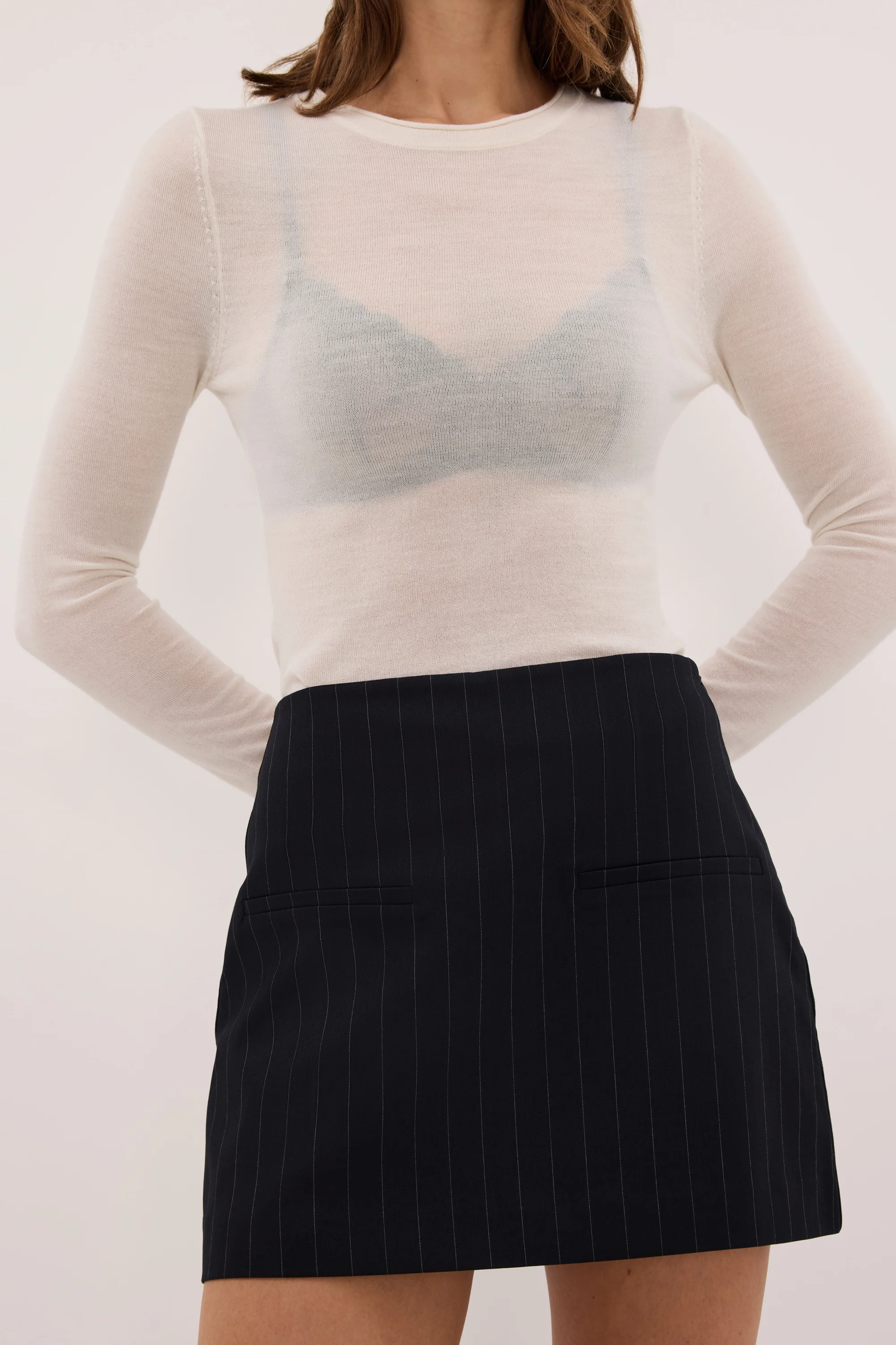 SIAN INK PINSTRIPE TAILORED SKORT - Image 5
