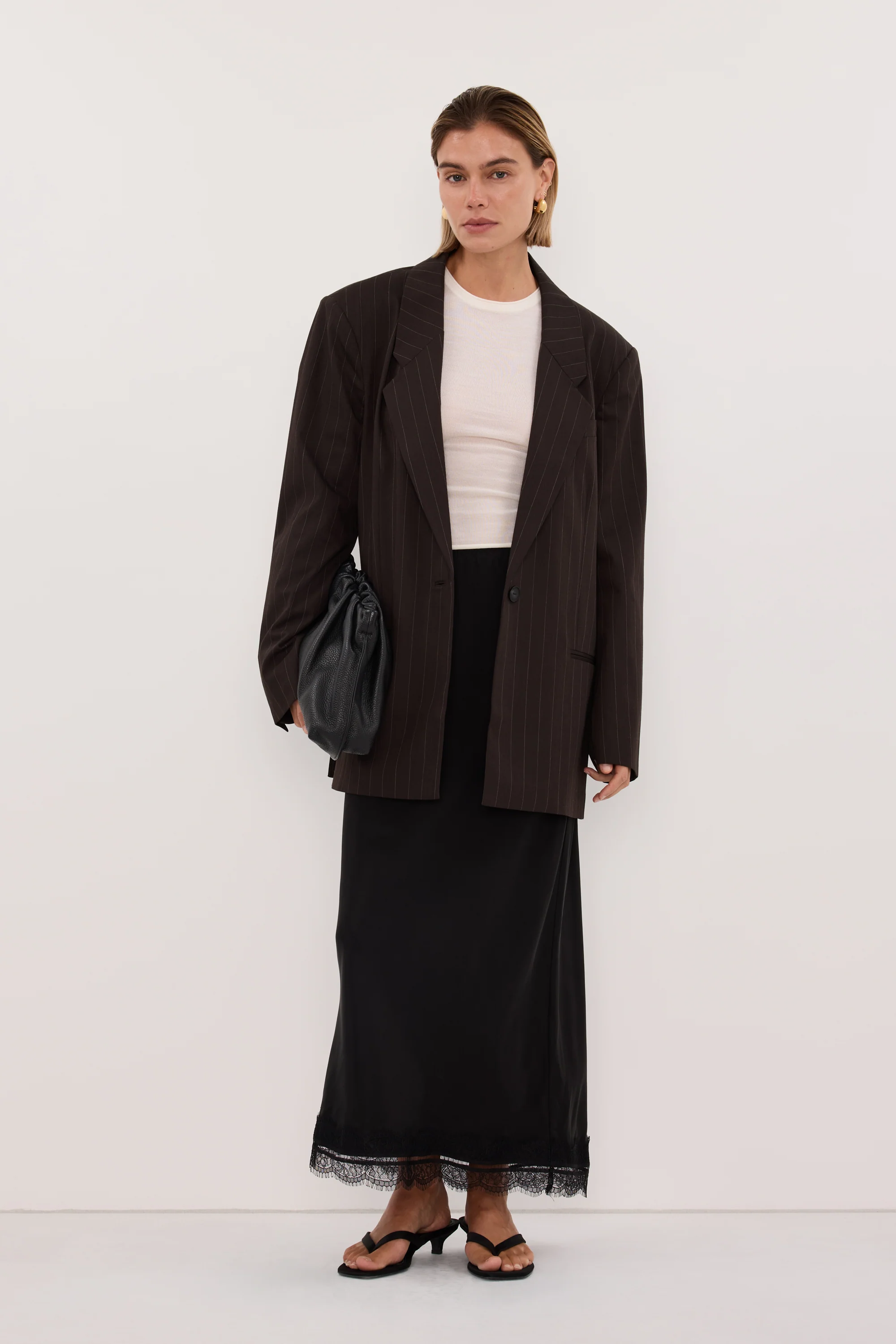 SIAN PEAT CHOC STRIPE OVERSIZED BLAZER - Image 5