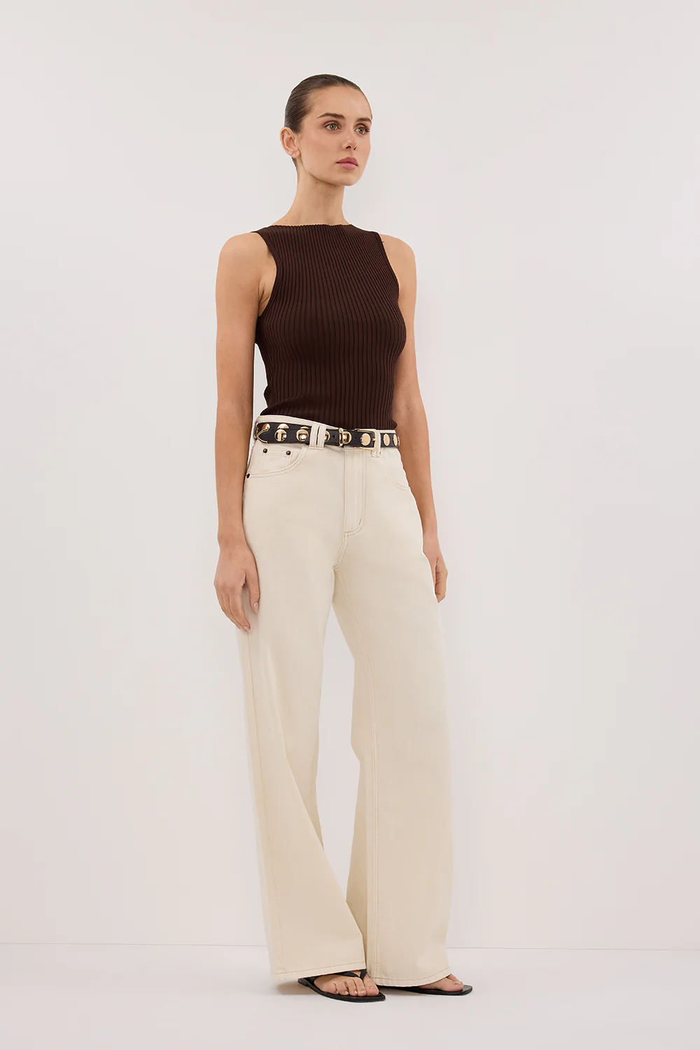 SIERRA BITTER CHOC KNIT TOP - Image 3