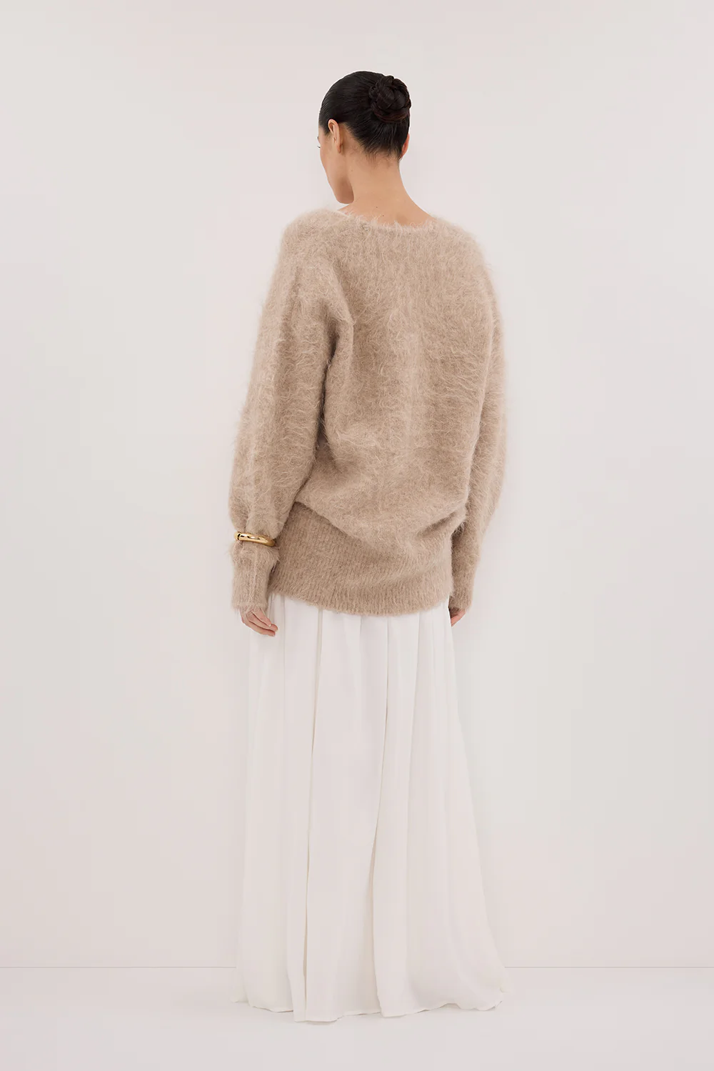 SIERRA WHITE TEXTURED MIDI SKIRT - Image 7