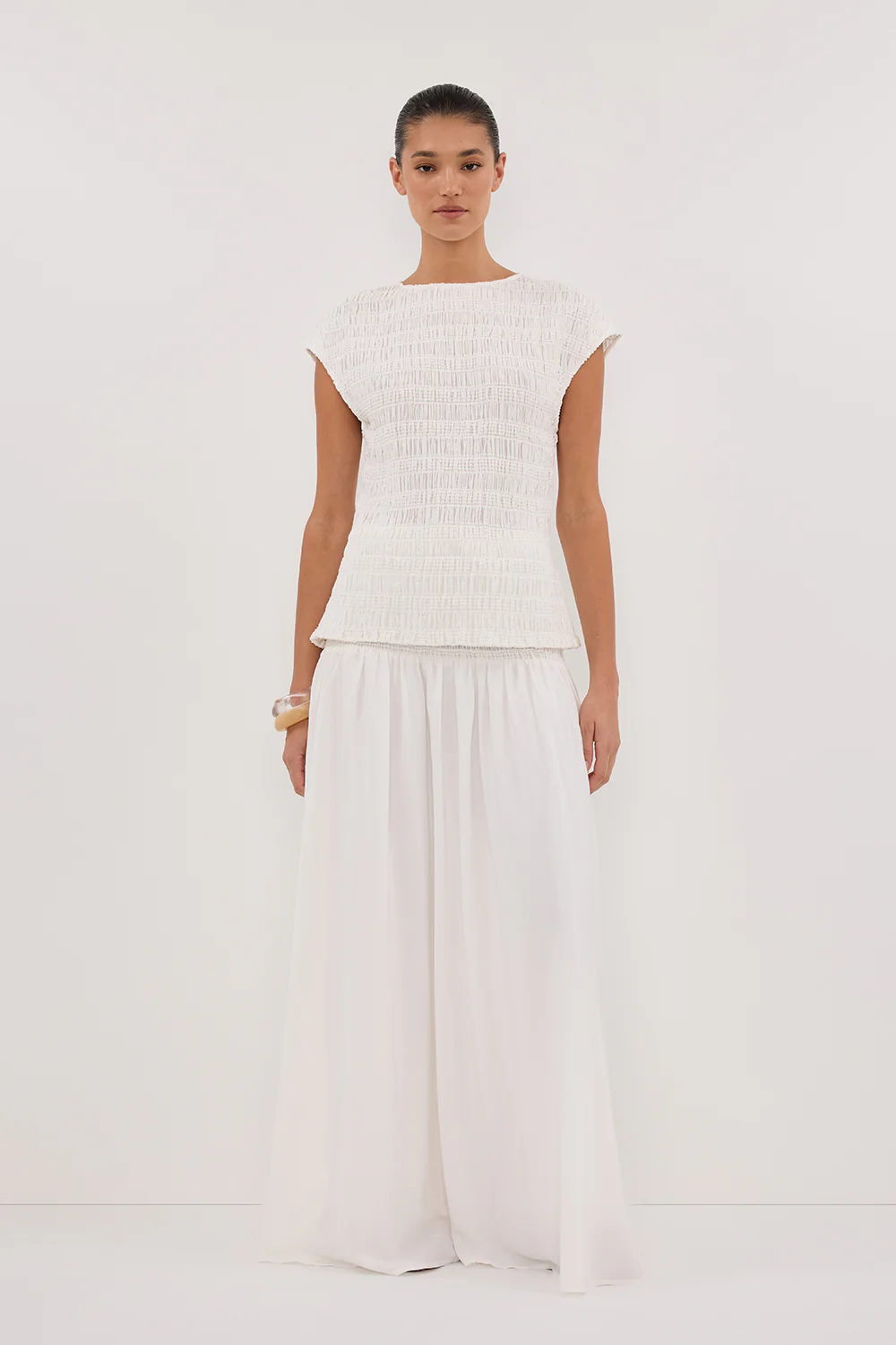 SIERRA WHITE TEXTURED TOP