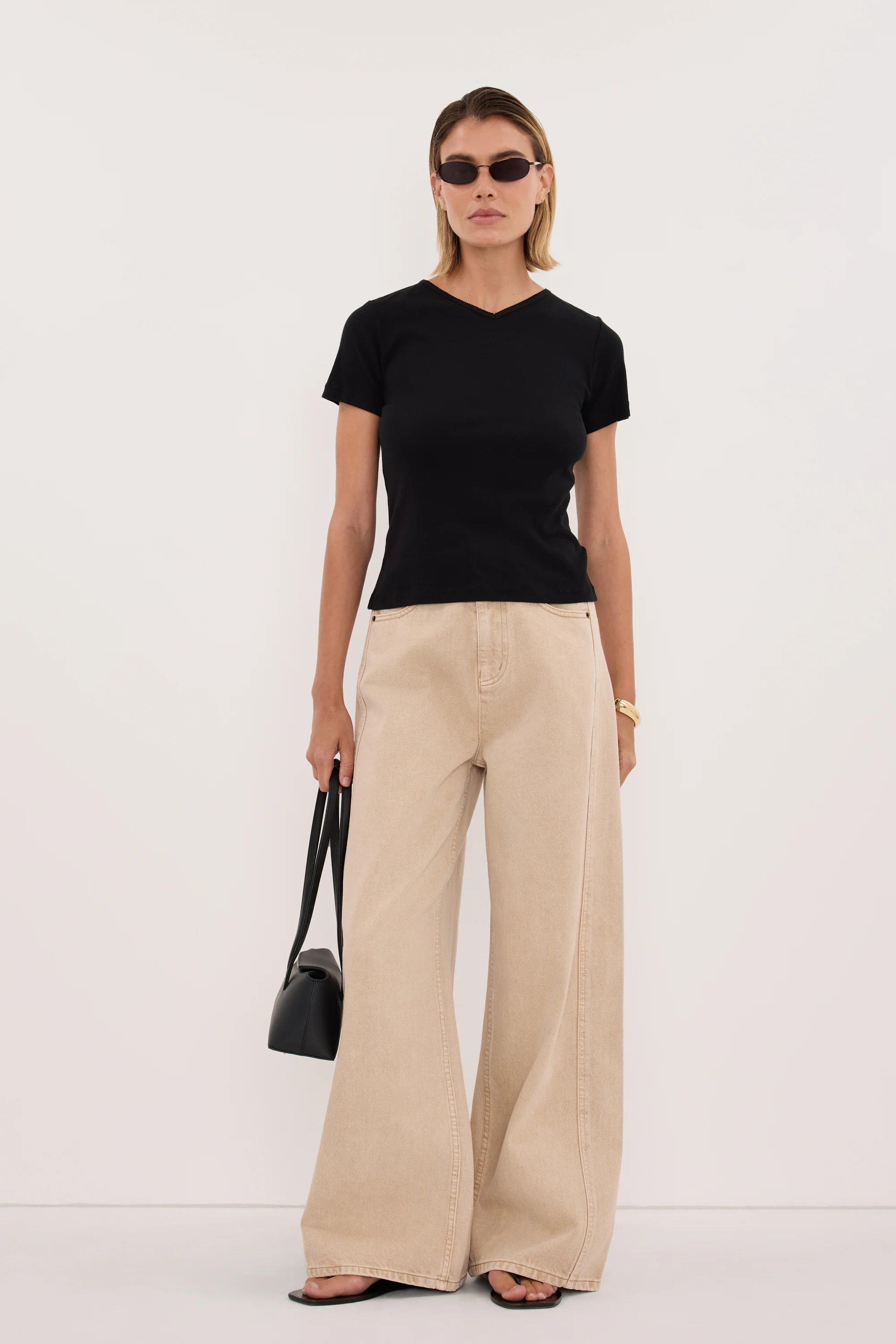 SLOANE BLACK KNIT BABY TEE