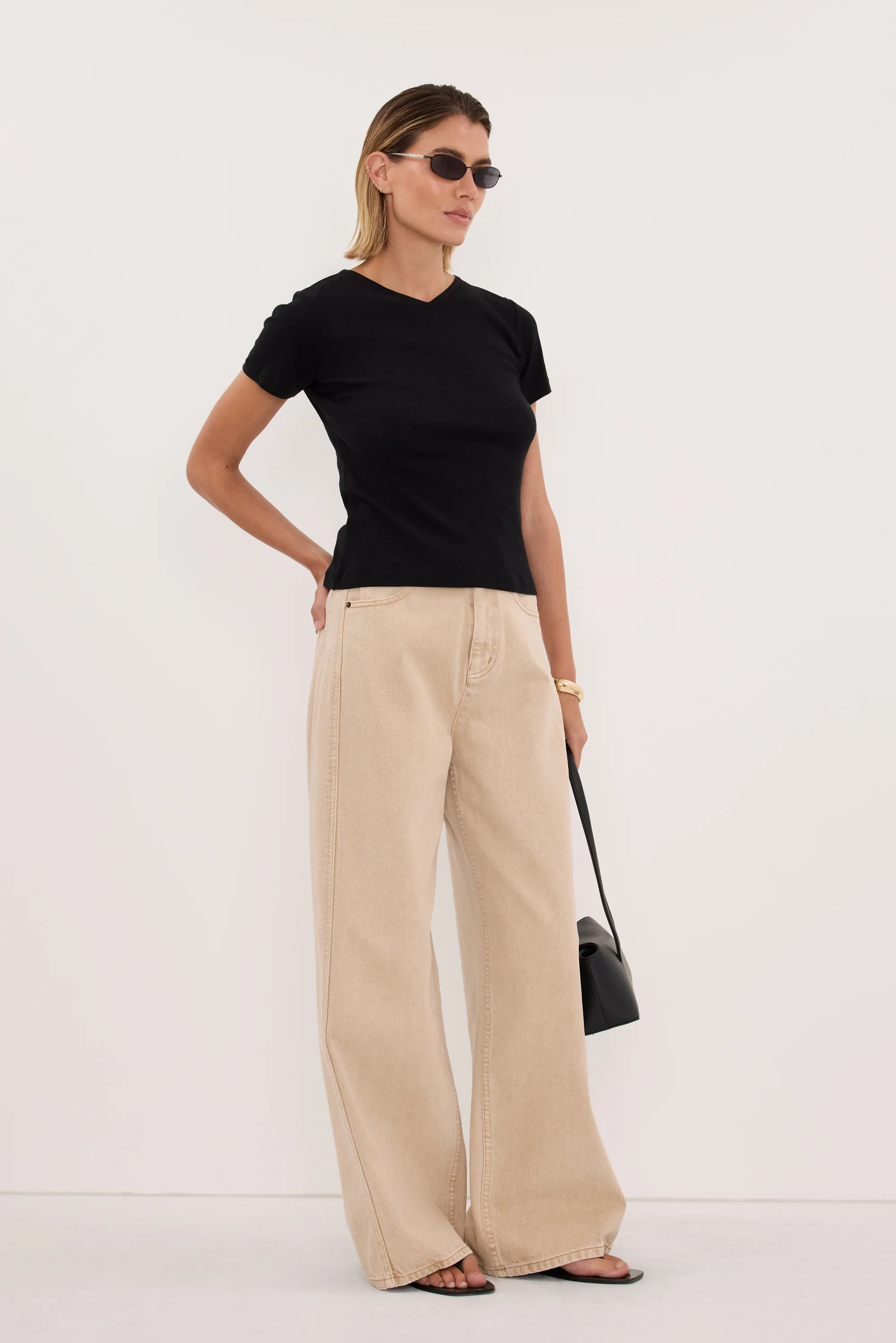 SLOANE BLACK KNIT BABY TEE - Image 3
