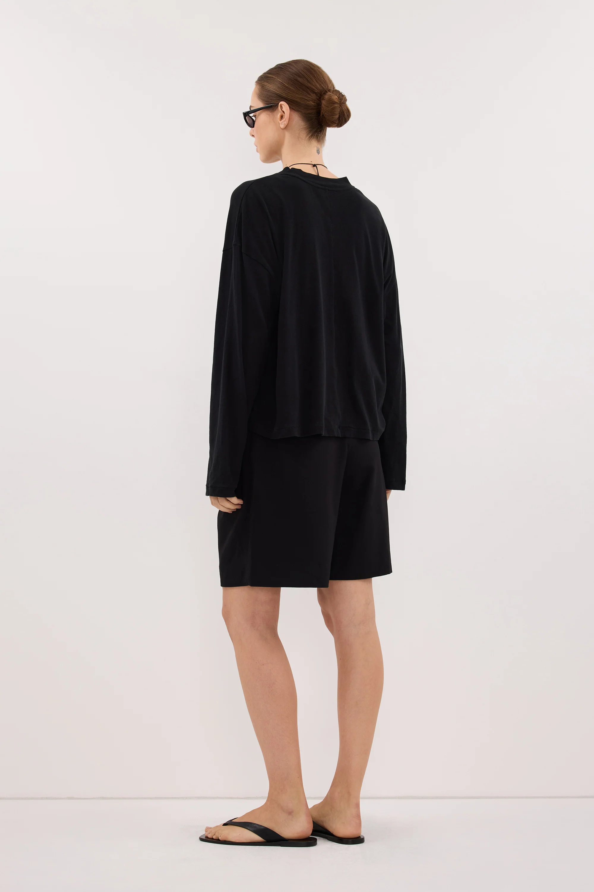 SLOANE BLACK LONG SLEEVE CREW KNIT TOP - PRE ORDER - Image 5