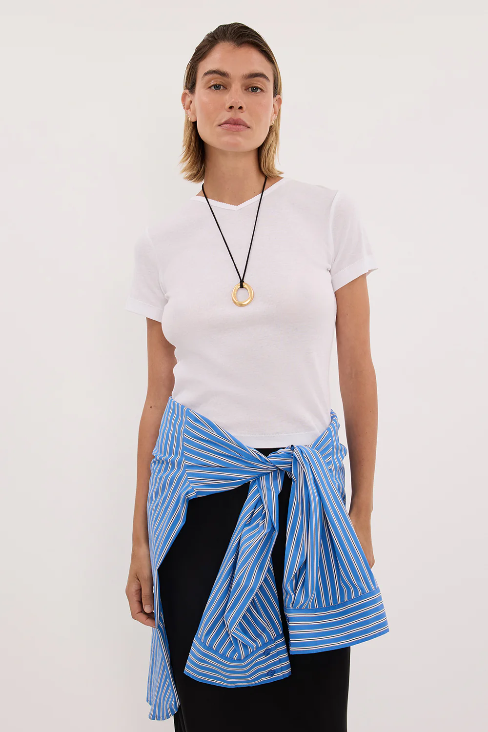 SLOANE WHITE KNIT BABY TEE - Image 2