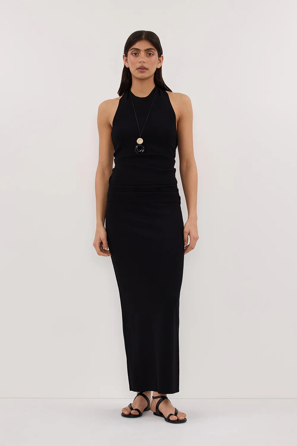 SOL BLACK SCARF HALTER KNIT TOP - Image 6