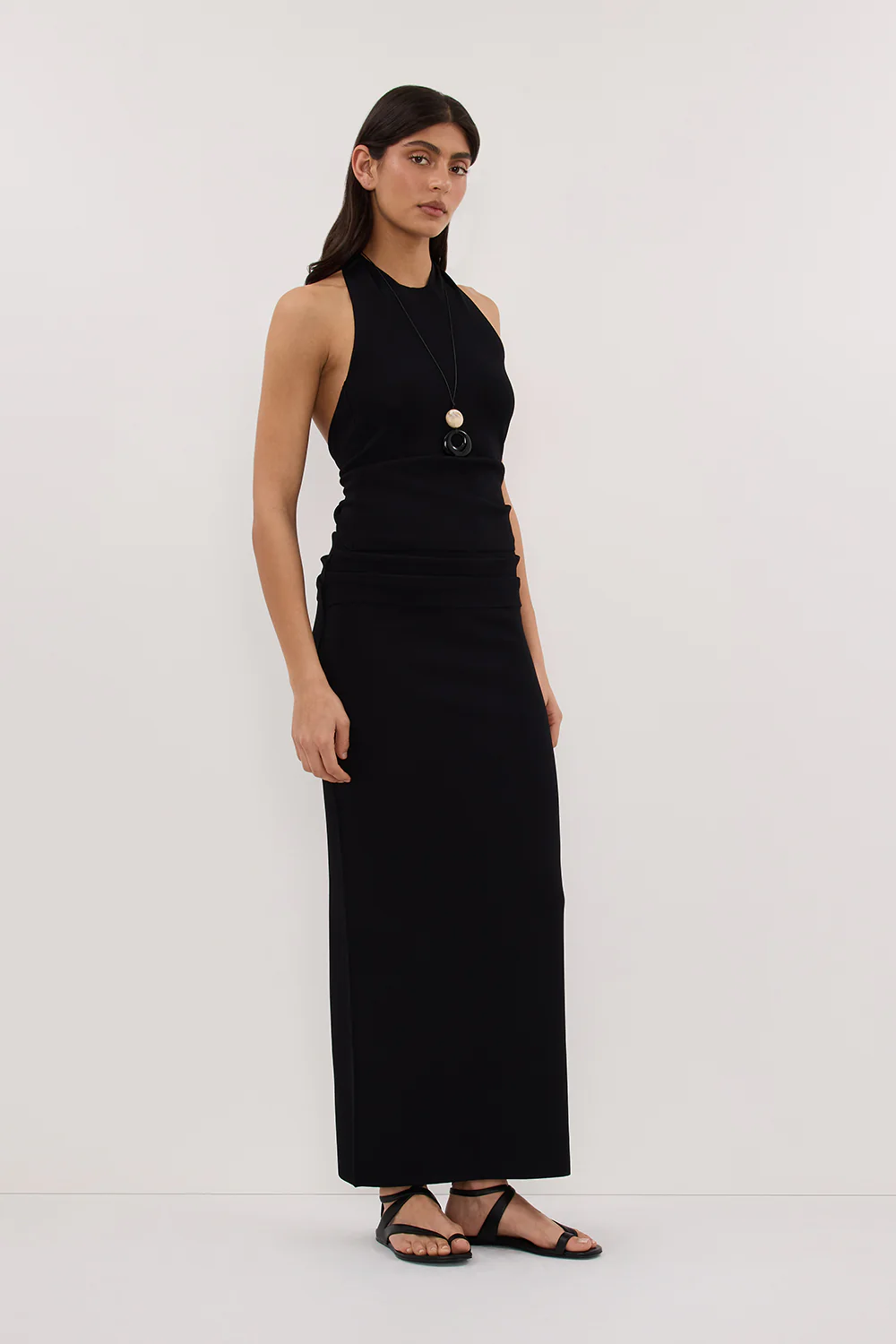 SOL BLACK SCARF HALTER KNIT TOP - Image 7