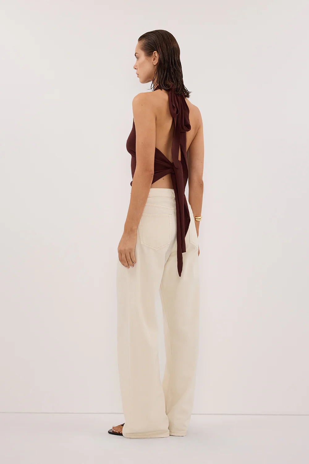 SOL CINNAMON SCARF HALTER KNIT TOP - Image 4