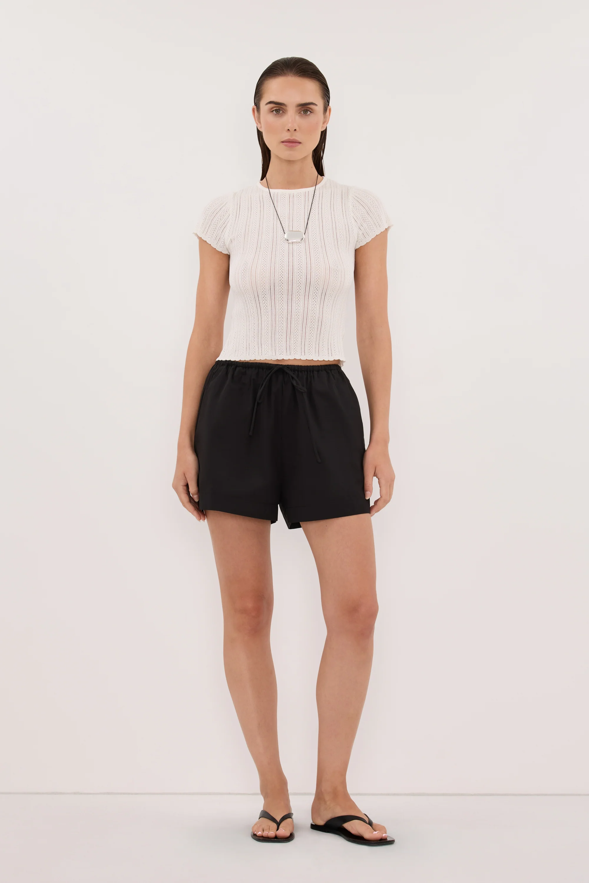 SOMMER BLACK POPLIN SHORT