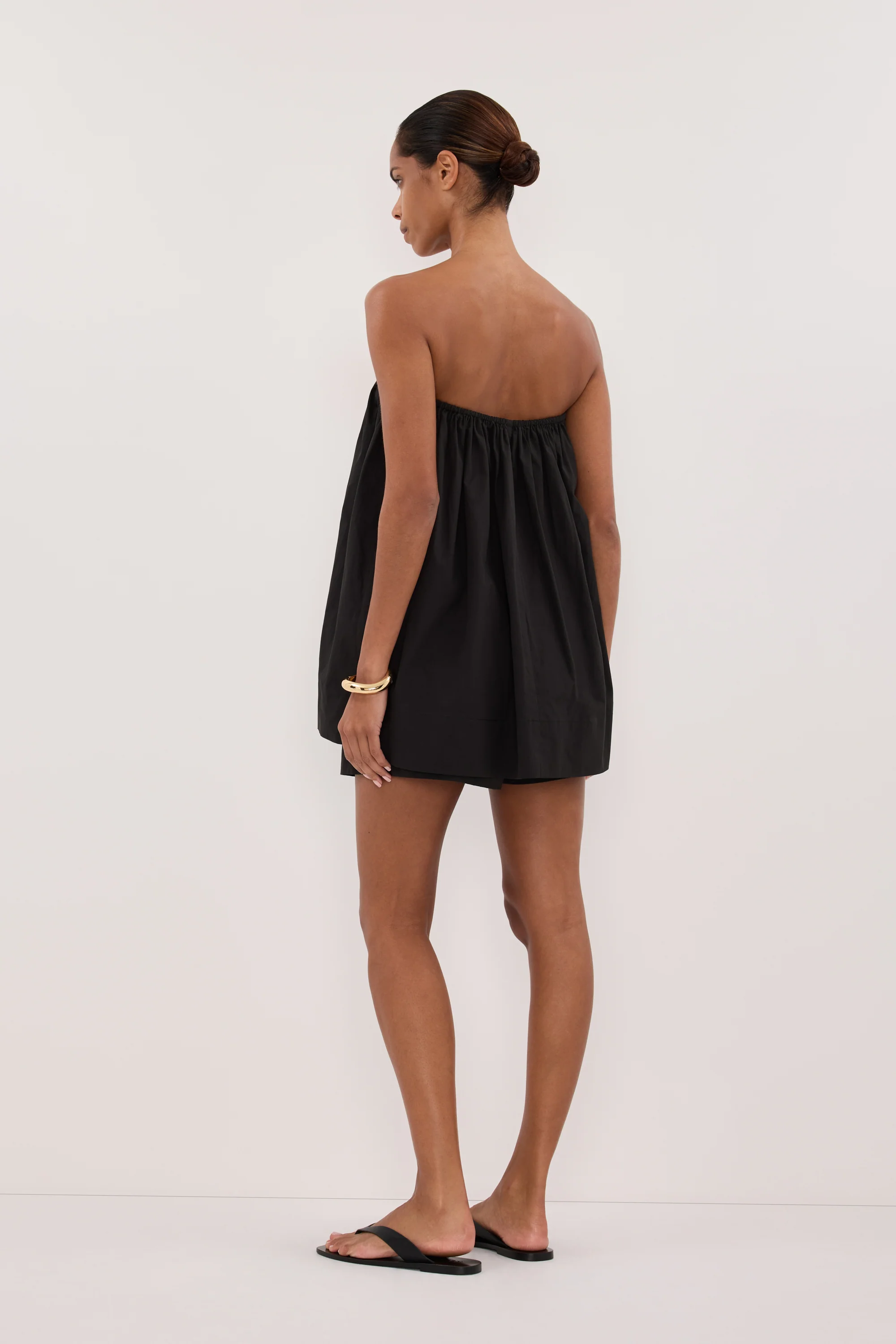 SOMMER BLACK STRAPLESS POPLIN TOP - Image 3