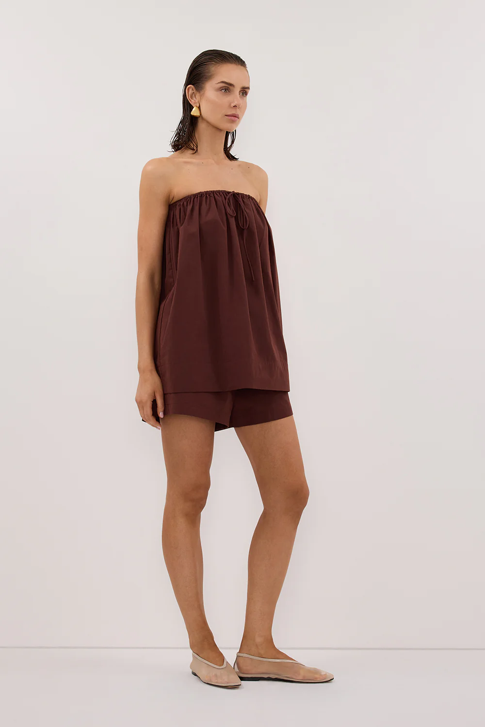 SOMMER CINNAMON POPLIN SHORT - Image 4