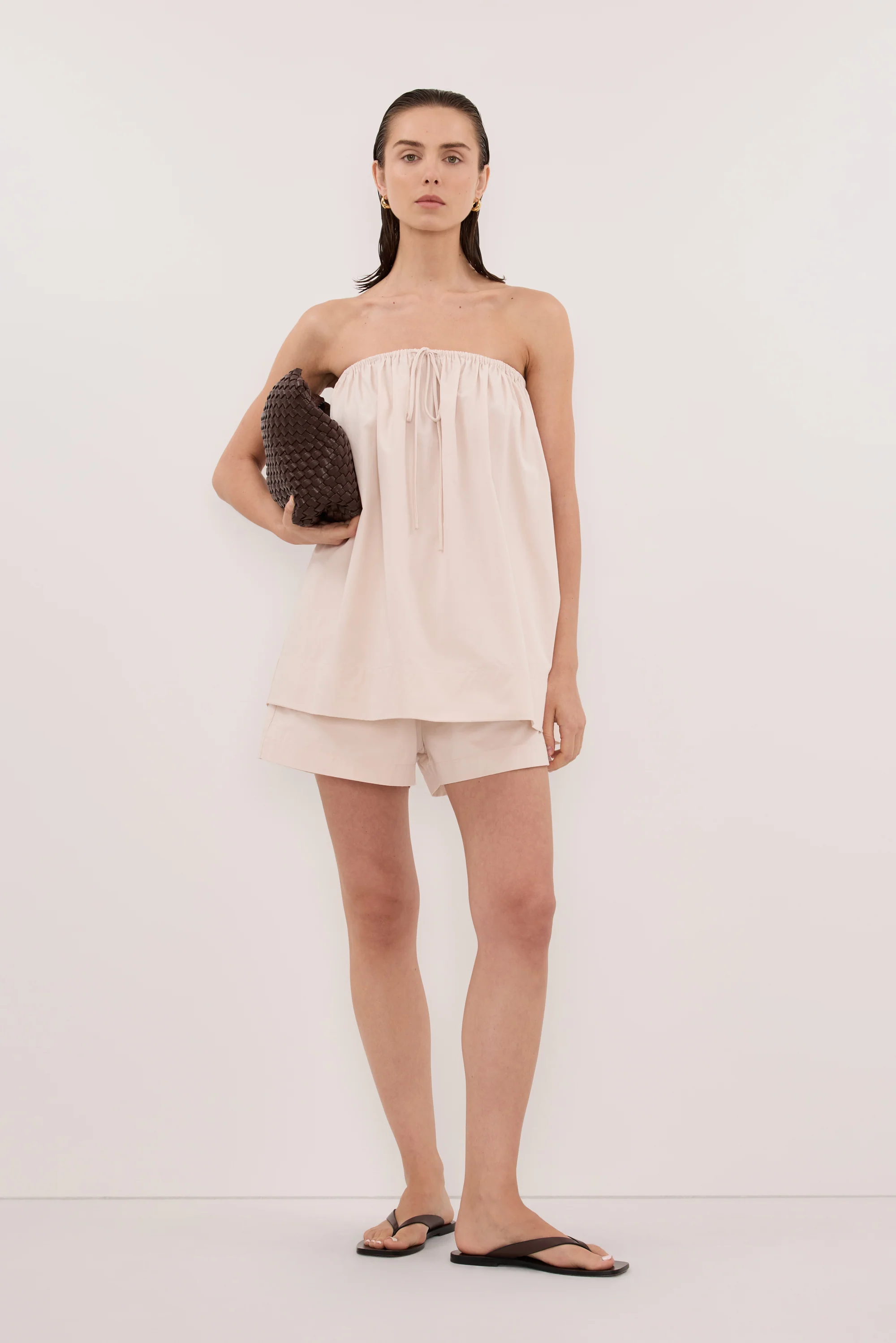 SOMMER POWDER STRAPLESS POPLIN TOP - Image 2