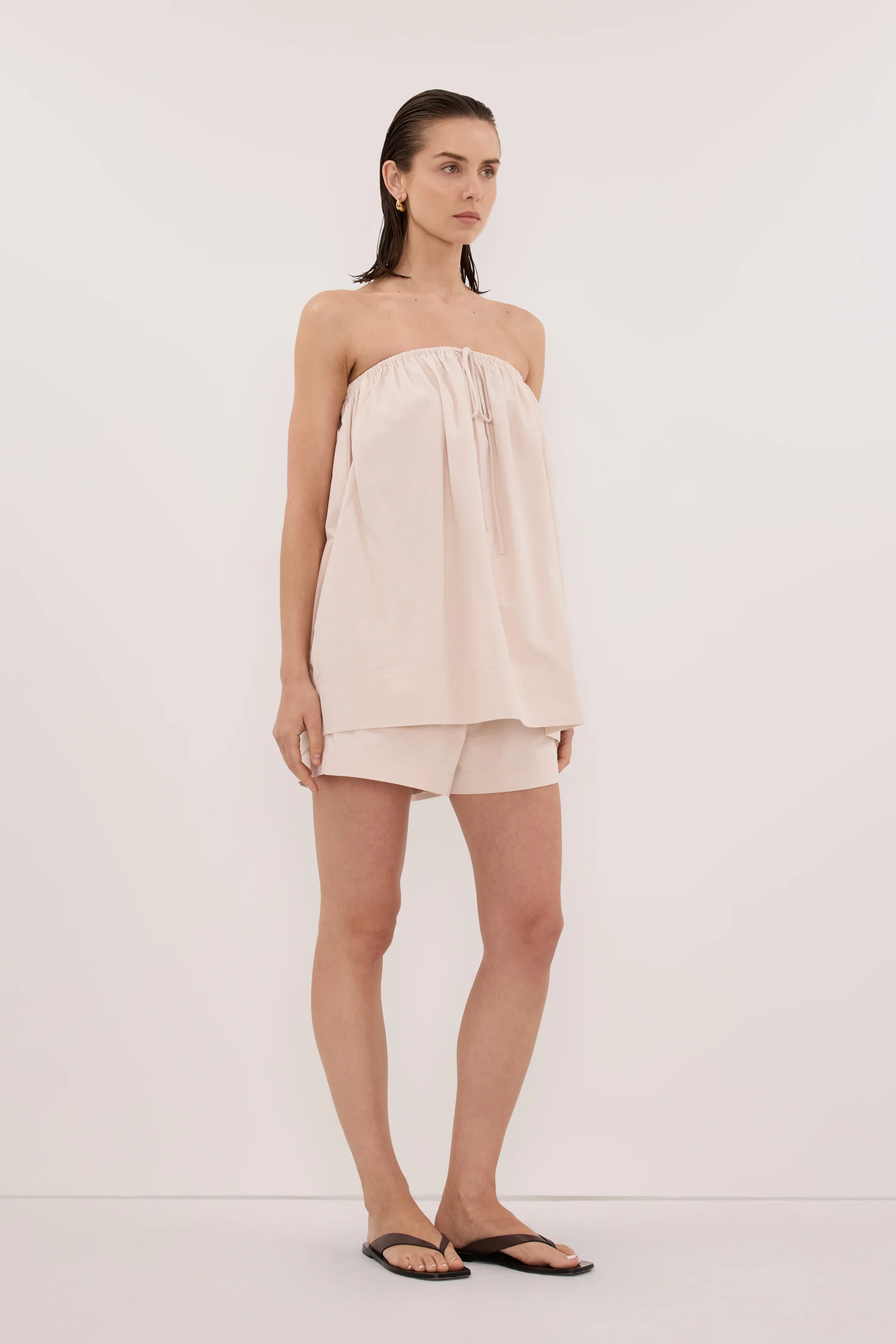 SOMMER POWDER STRAPLESS POPLIN TOP - Image 4