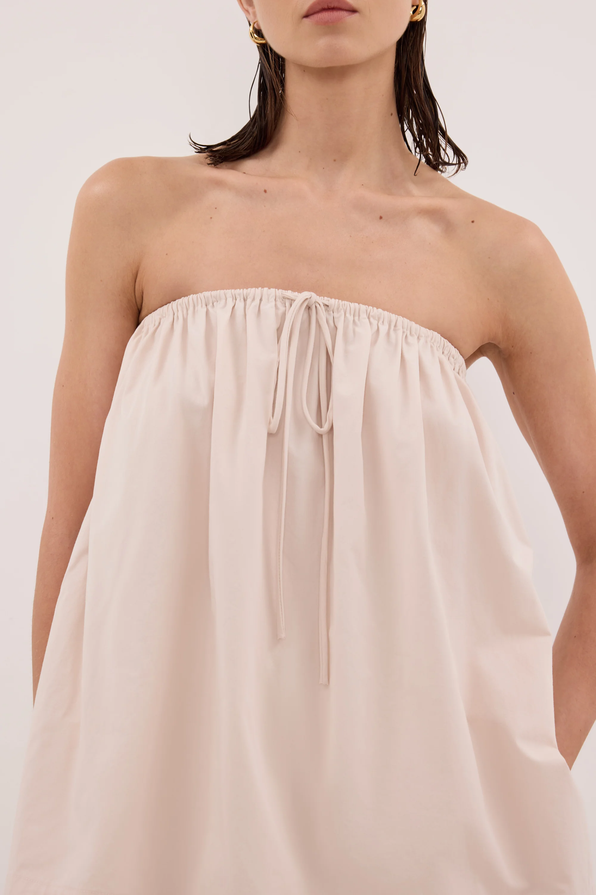 SOMMER POWDER STRAPLESS POPLIN TOP - Image 6