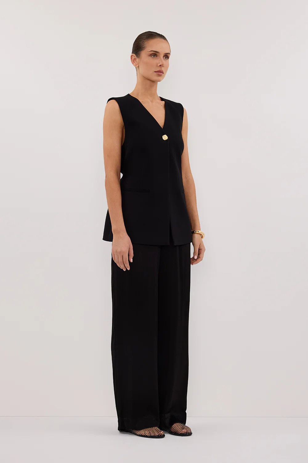 SONNY BLACK TAILORED VEST - Image 3