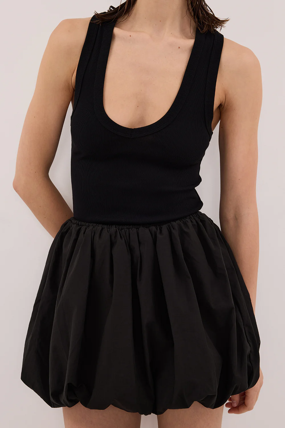 STEVIE BLACK BUBBLE MINI SKIRT - Image 5