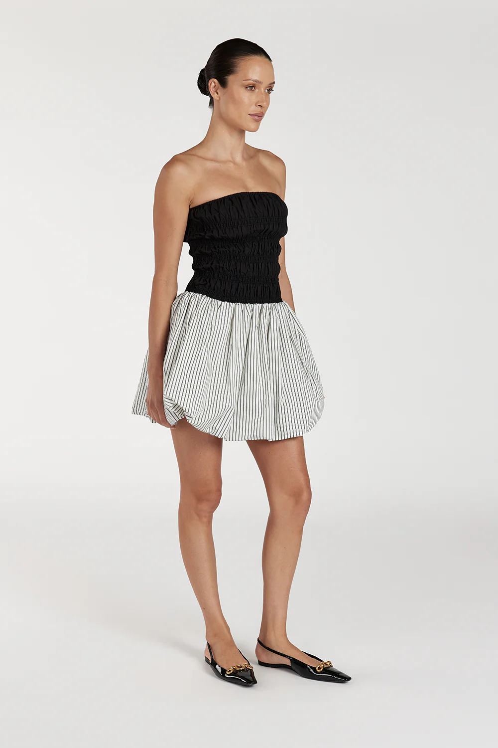 STOCKHOLM STRIPE SILK BLEND MINI DRESS - Image 3
