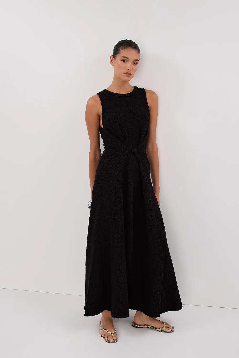SUE BLACK KNIT MAXI DRESS - Image 6