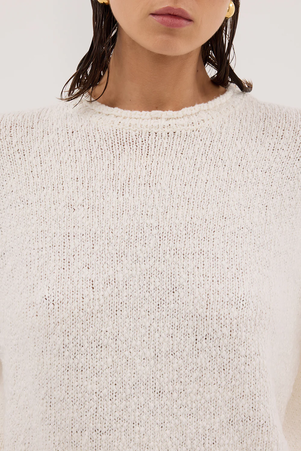 SUE OFF WHITE OVERSIZED KNIT TEE - Image 5