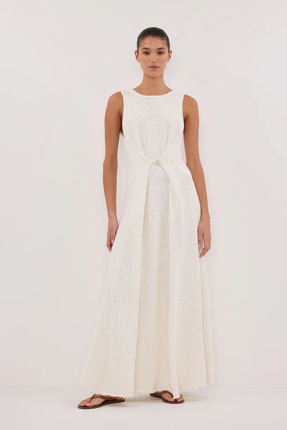 SUE OFF WHITE KNIT MAXI DRESS