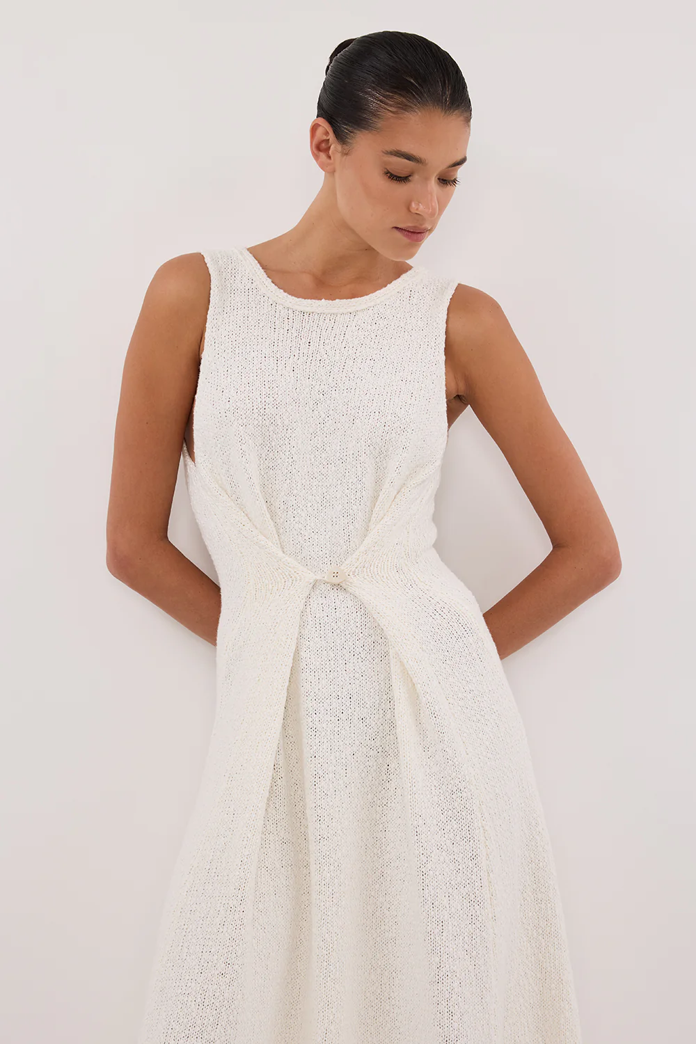 SUE OFF WHITE KNIT MAXI DRESS - Image 2
