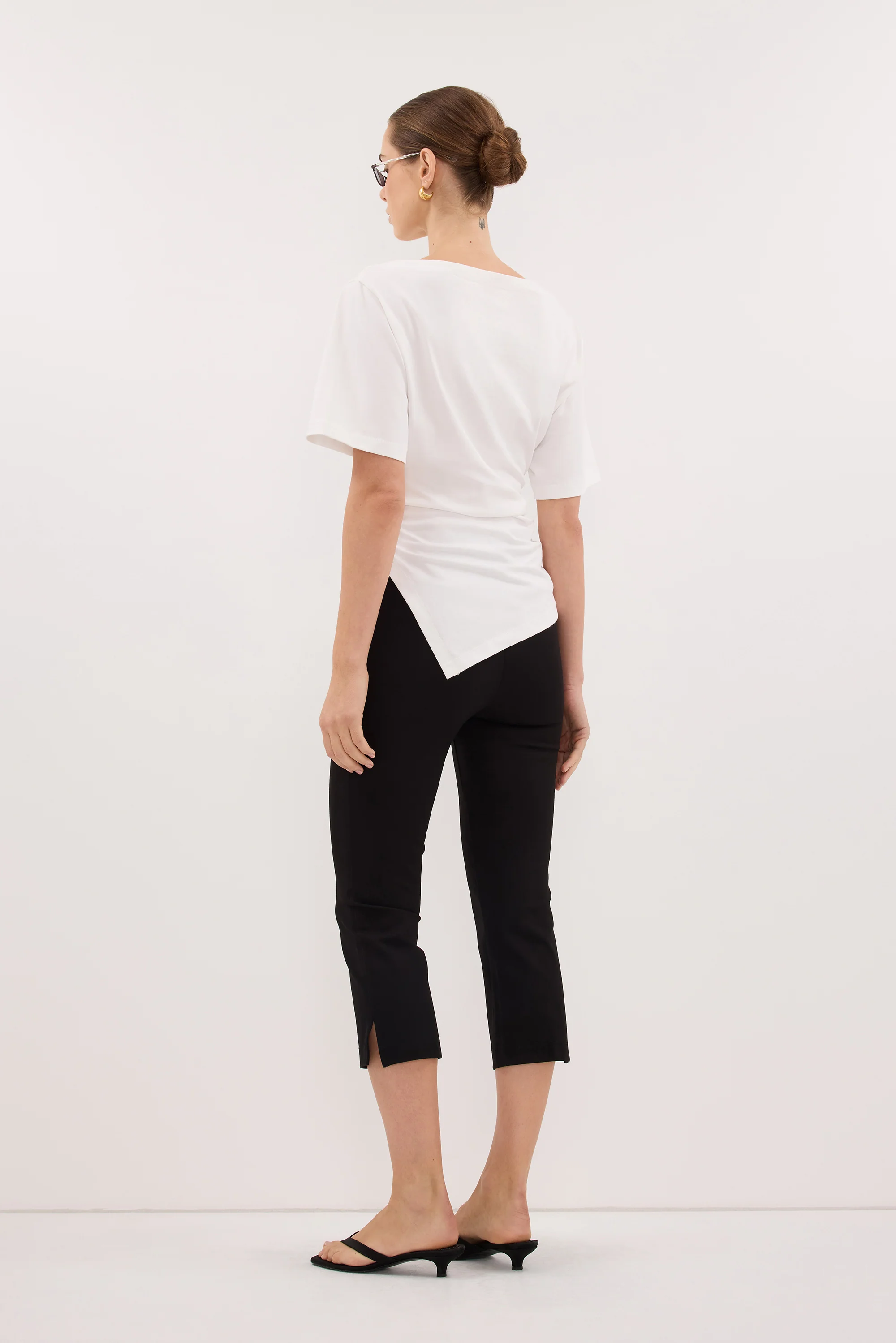 SWANN WHITE ASYM BOAT NECK TEE - Image 4