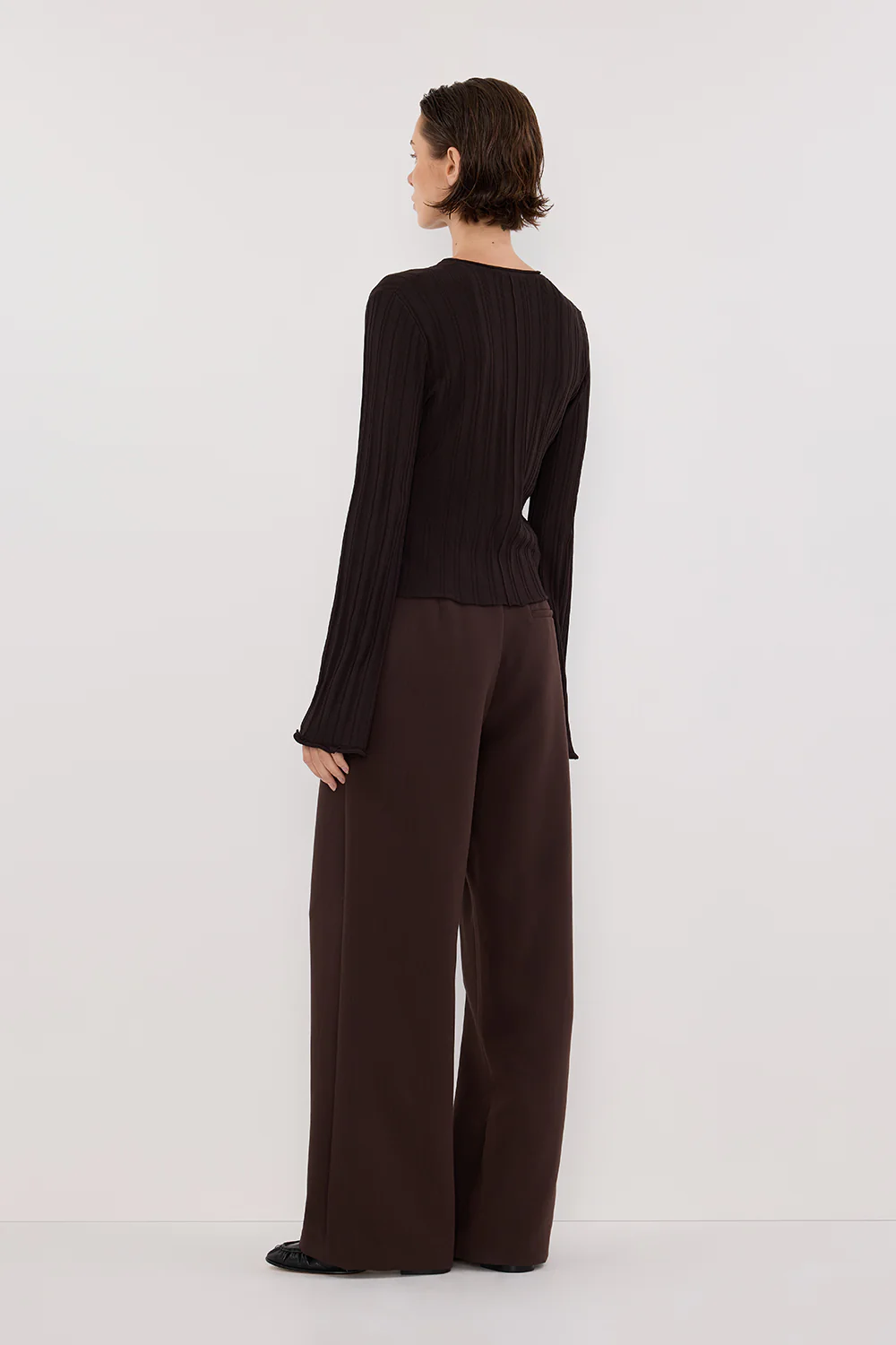 SYLVIA BITTER CHOC CREW KNIT TOP - Image 4