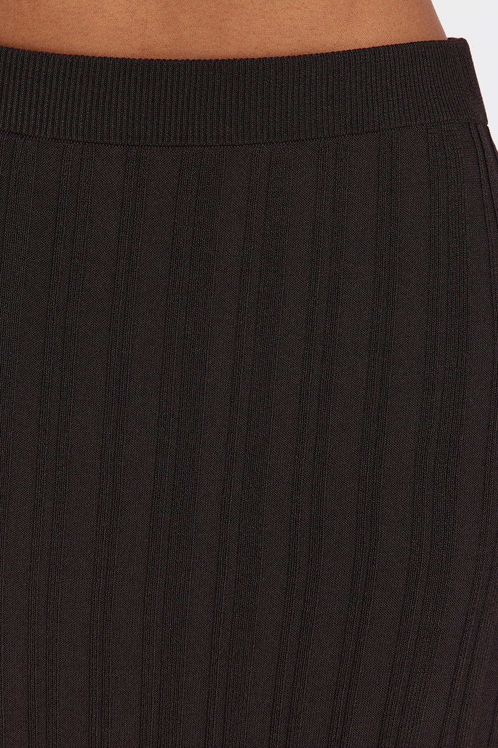 SYLVIA BITTER CHOC KNIT MIDI SKIRT - Image 5