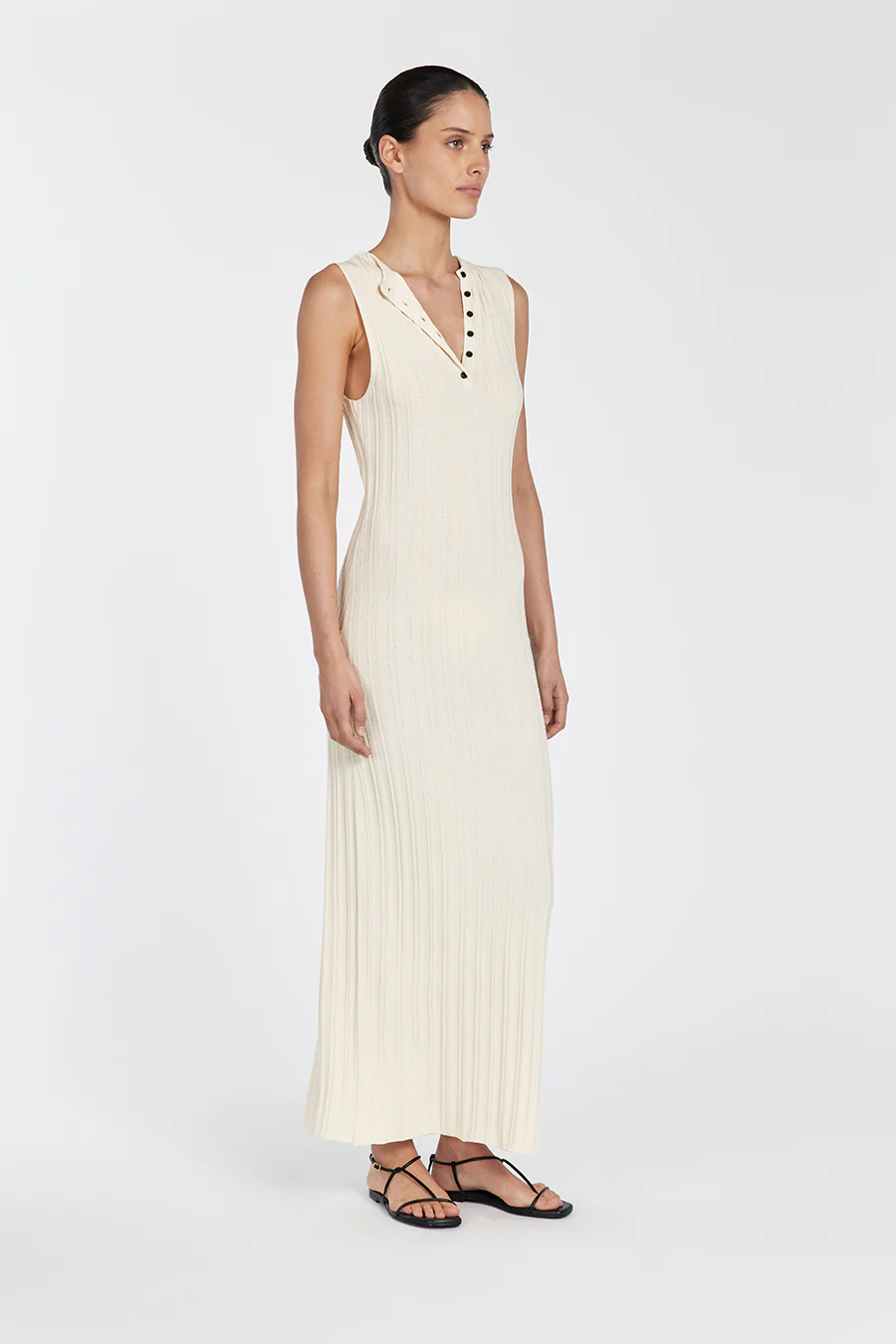 SYLVIA CREAM SLEEVELESS MAXI DRESS - Image 3