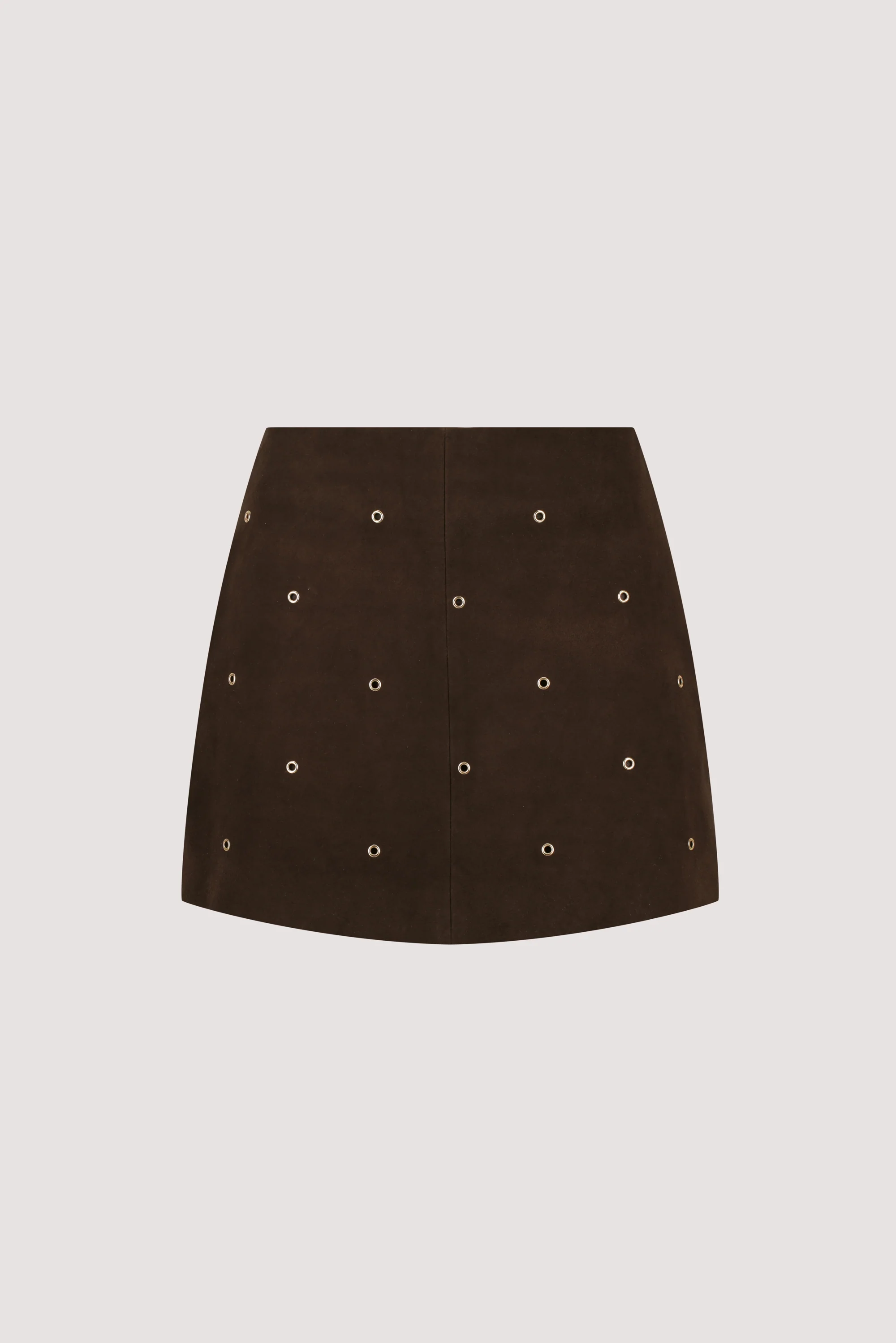 SYLVIE BITTER CHOC SUEDE MINI SKIRT - Image 6