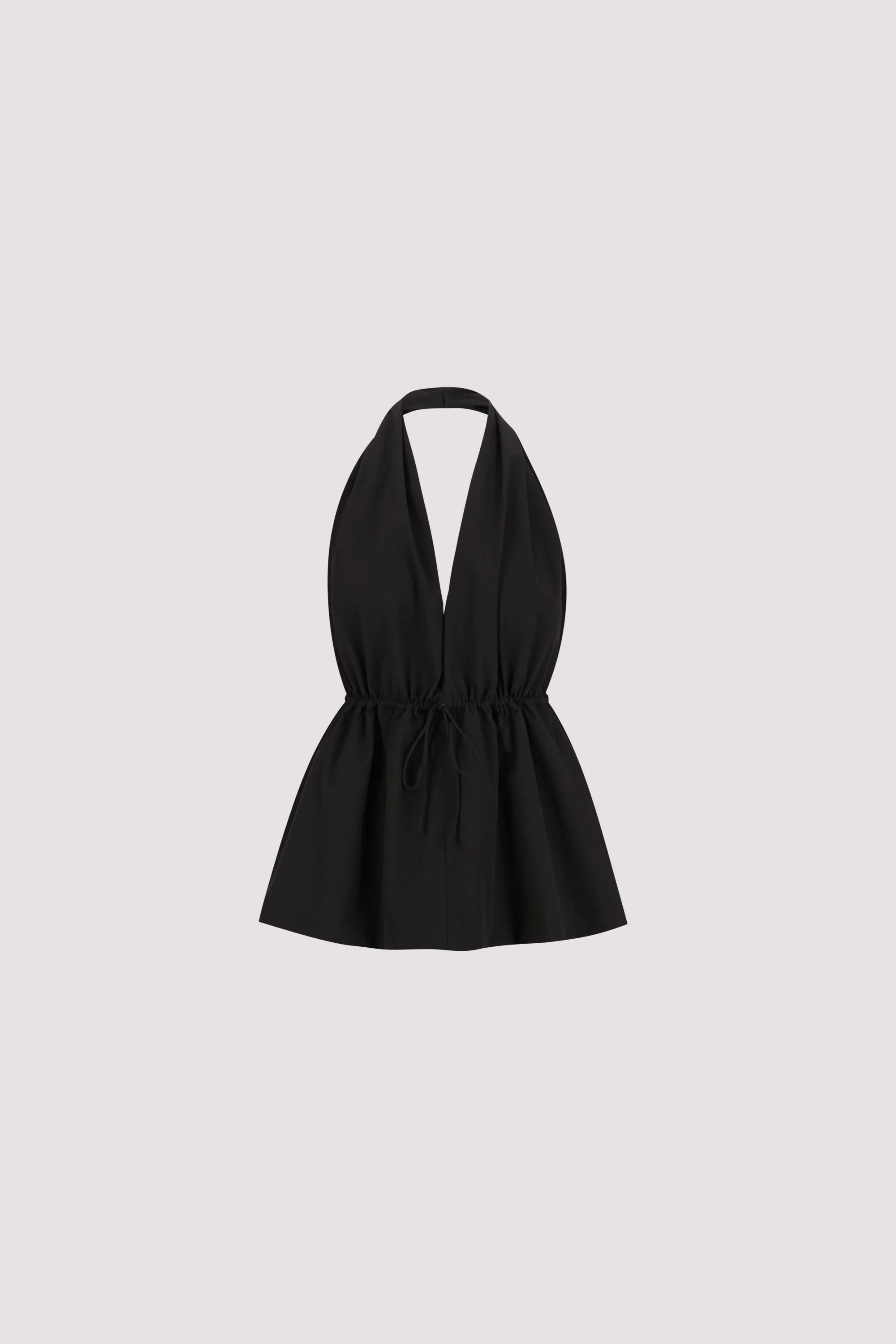 TAMMY BLACK SLEEVELESS COTTON HALTER TOP - Image 9