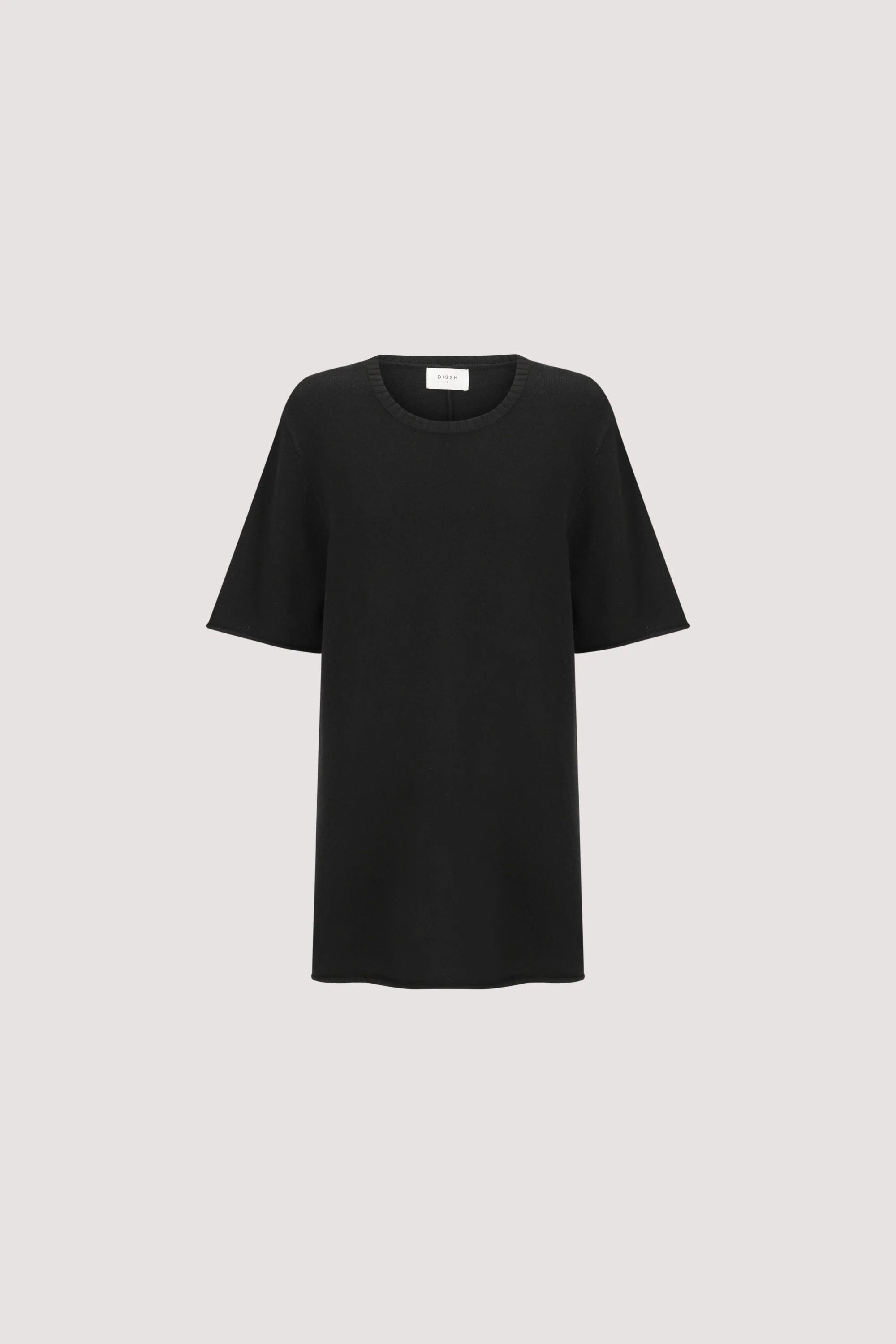 TESS BLACK LONGLINE KNIT TEE - Image 6