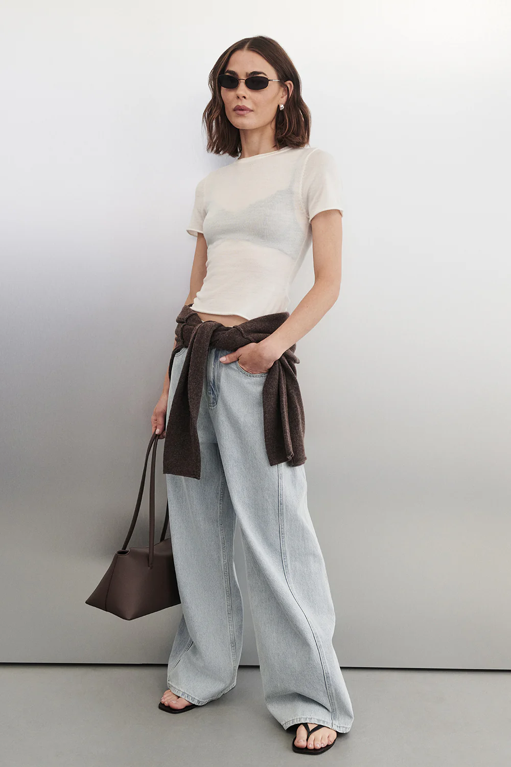 TESS CHOC MARLE BOATNECK KNIT JUMPER - Image 2