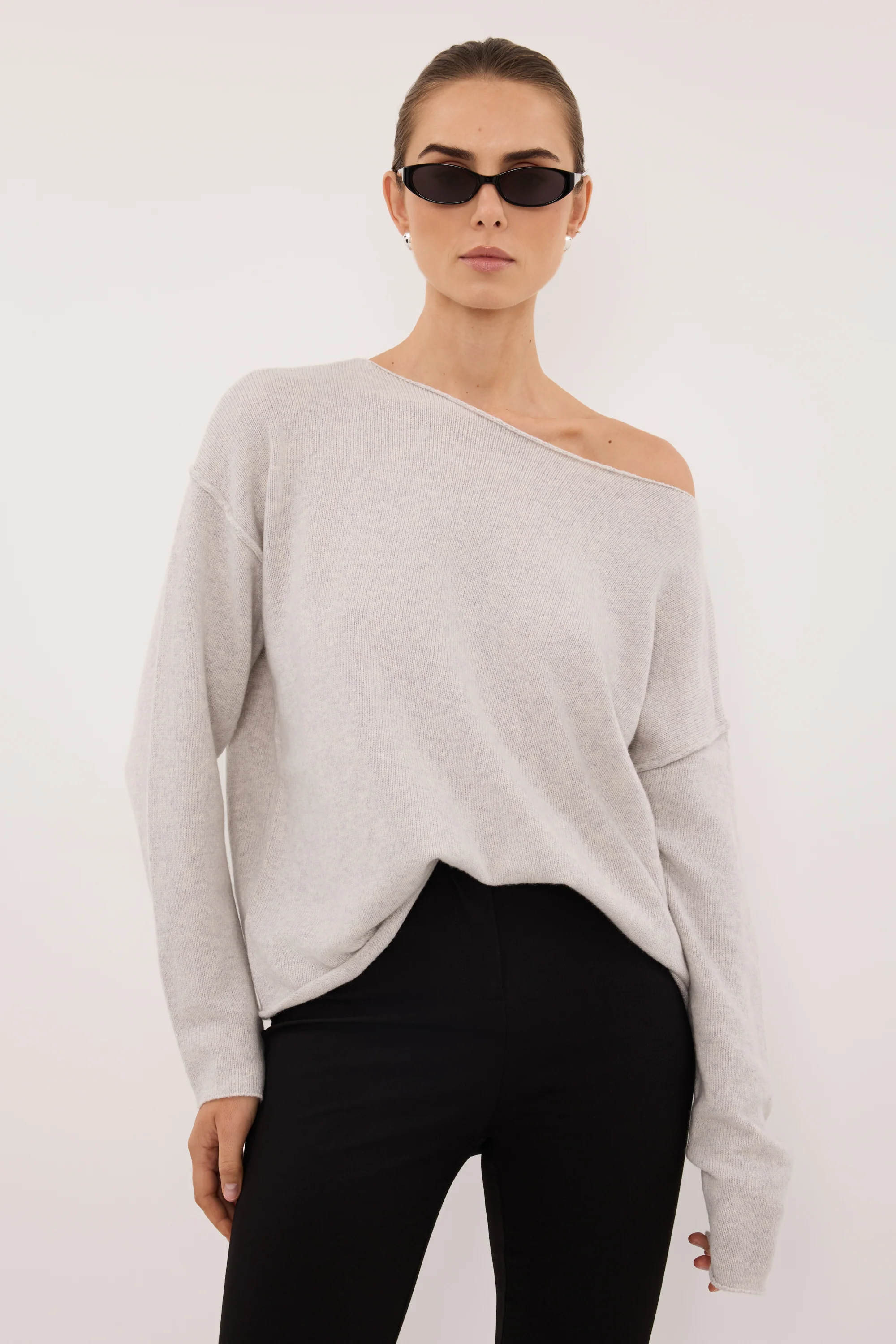 TESS SILVER BOATNECK KNIT JUMPER - Image 2