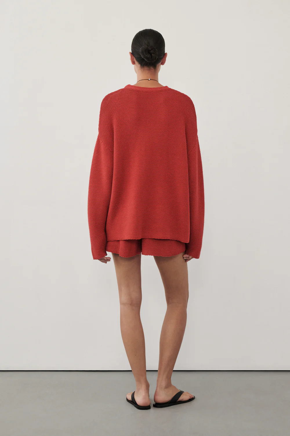 THEA BURNT RED COTTON KNIT JUMPER - Image 3