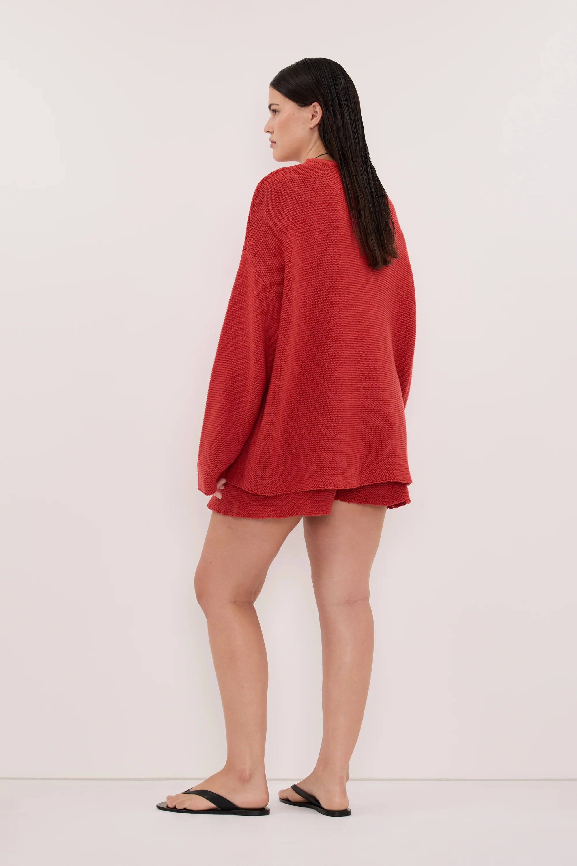 THEA BURNT RED COTTON KNIT JUMPER - Image 6