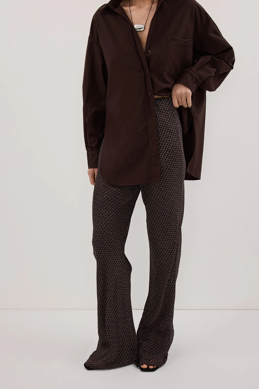 TIA CHOC MICRO CHECK BIAS PANT - Image 2