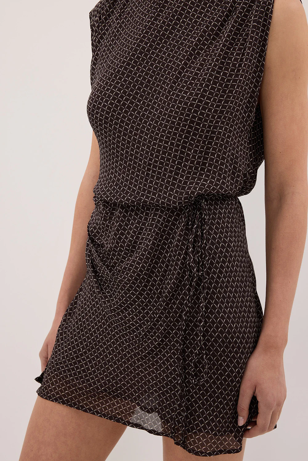 TIA CHOC MICRO CHECK MINI DRESS - Image 4