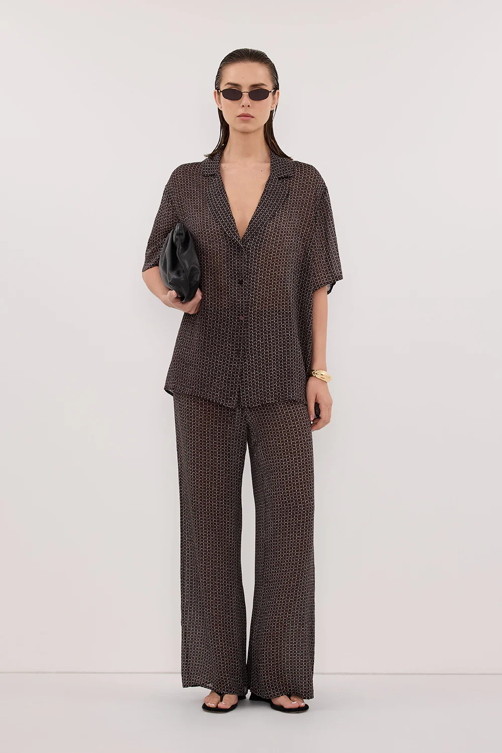 TIA CHOC MICRO CHECK PANT