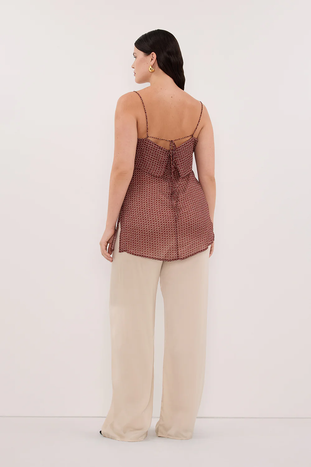 TIA SAHARA SLEEVELESS MICRO CHECK CAMI TOP - Image 8