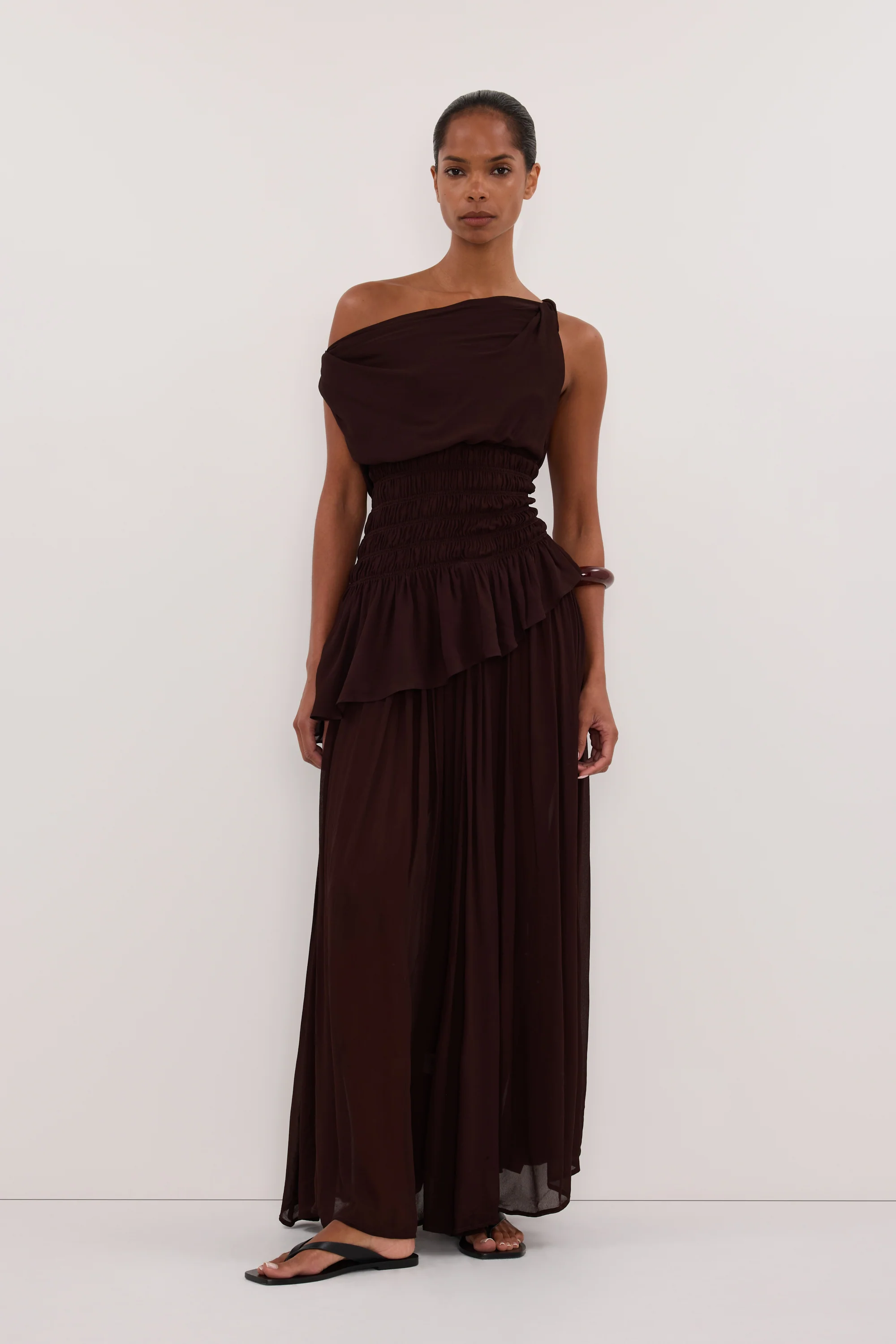TIANA DARK CHOC ASYM TOP