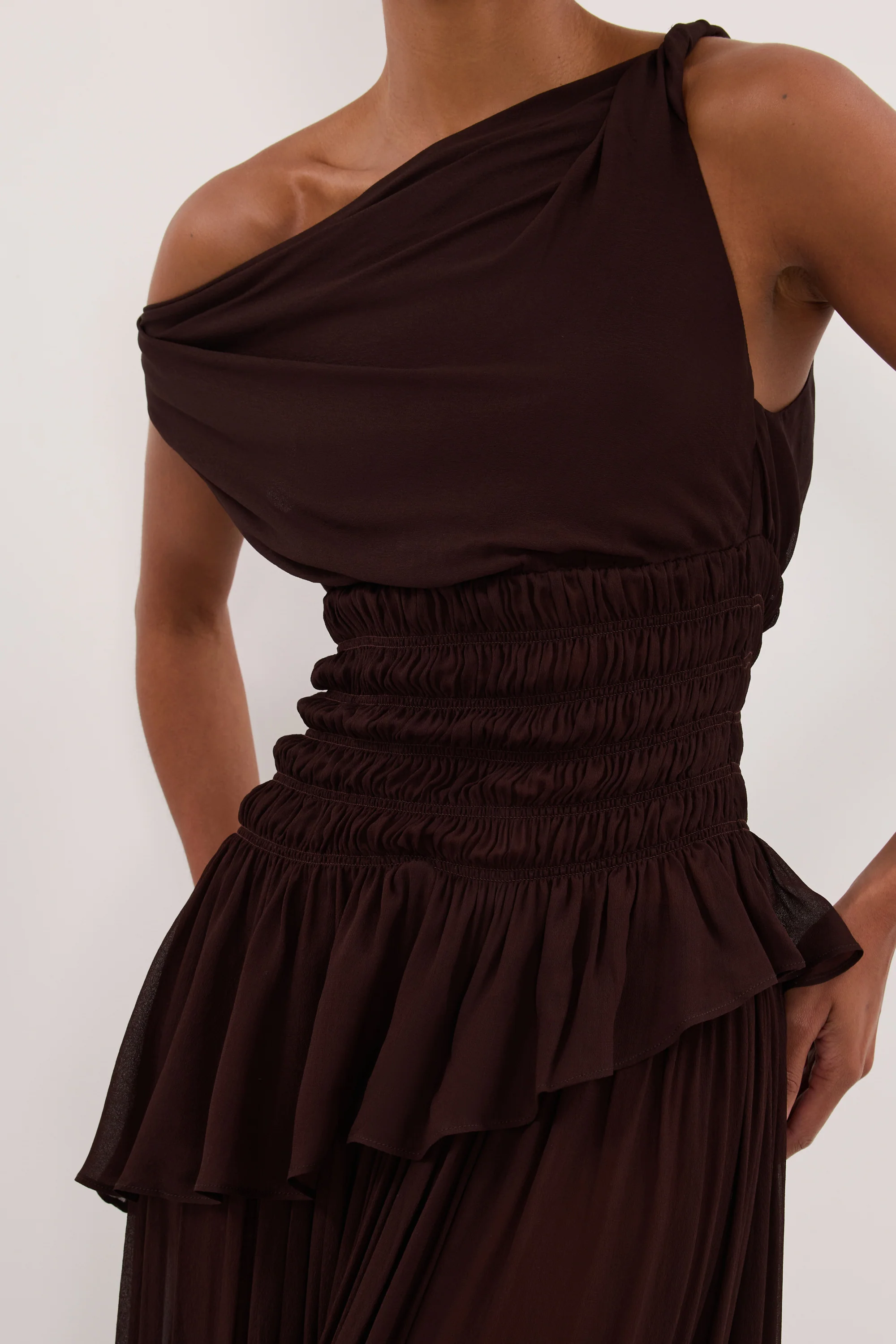 TIANA DARK CHOC ASYM TOP - Image 4