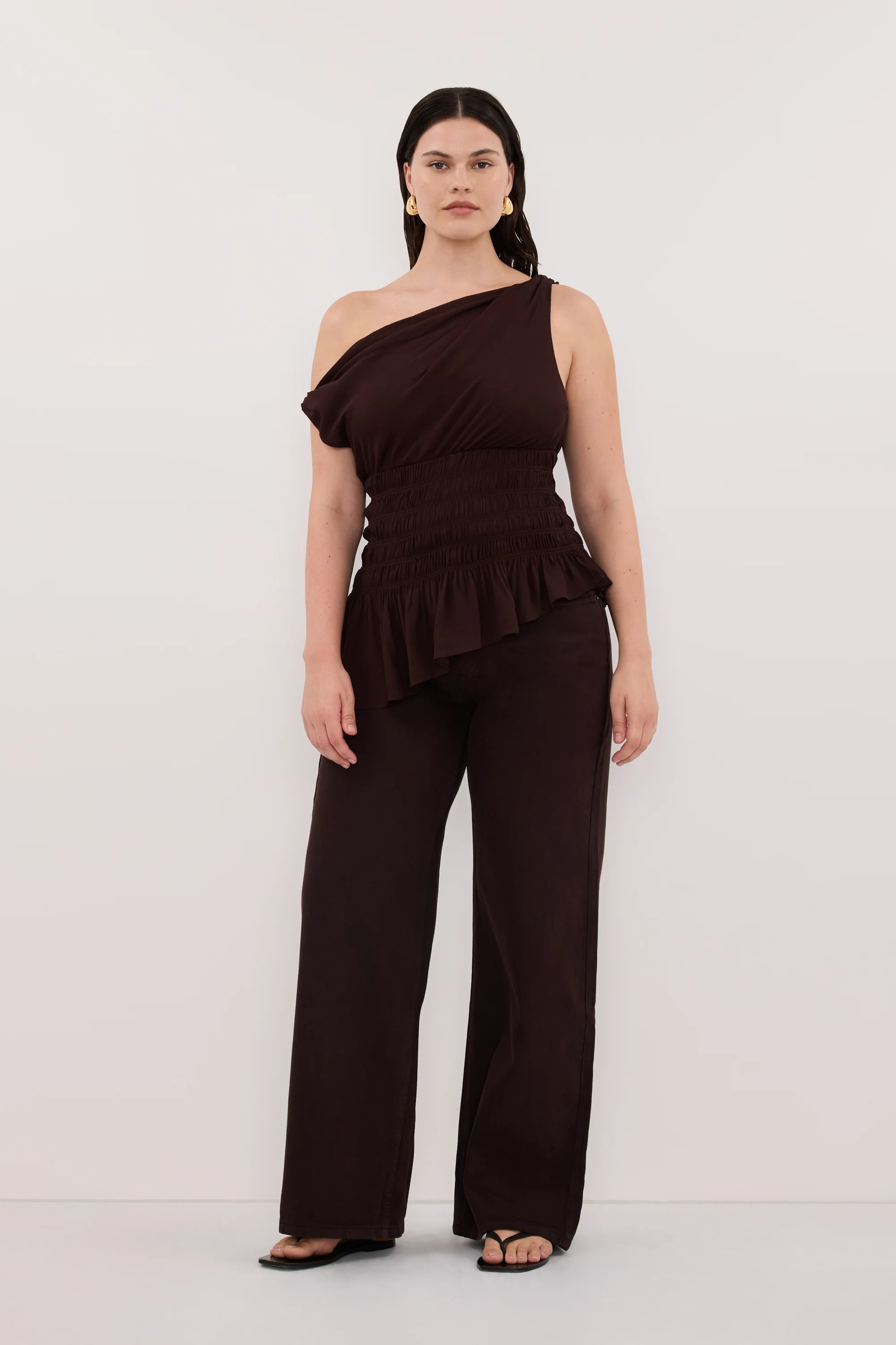 TIANA DARK CHOC ASYM TOP - Image 5