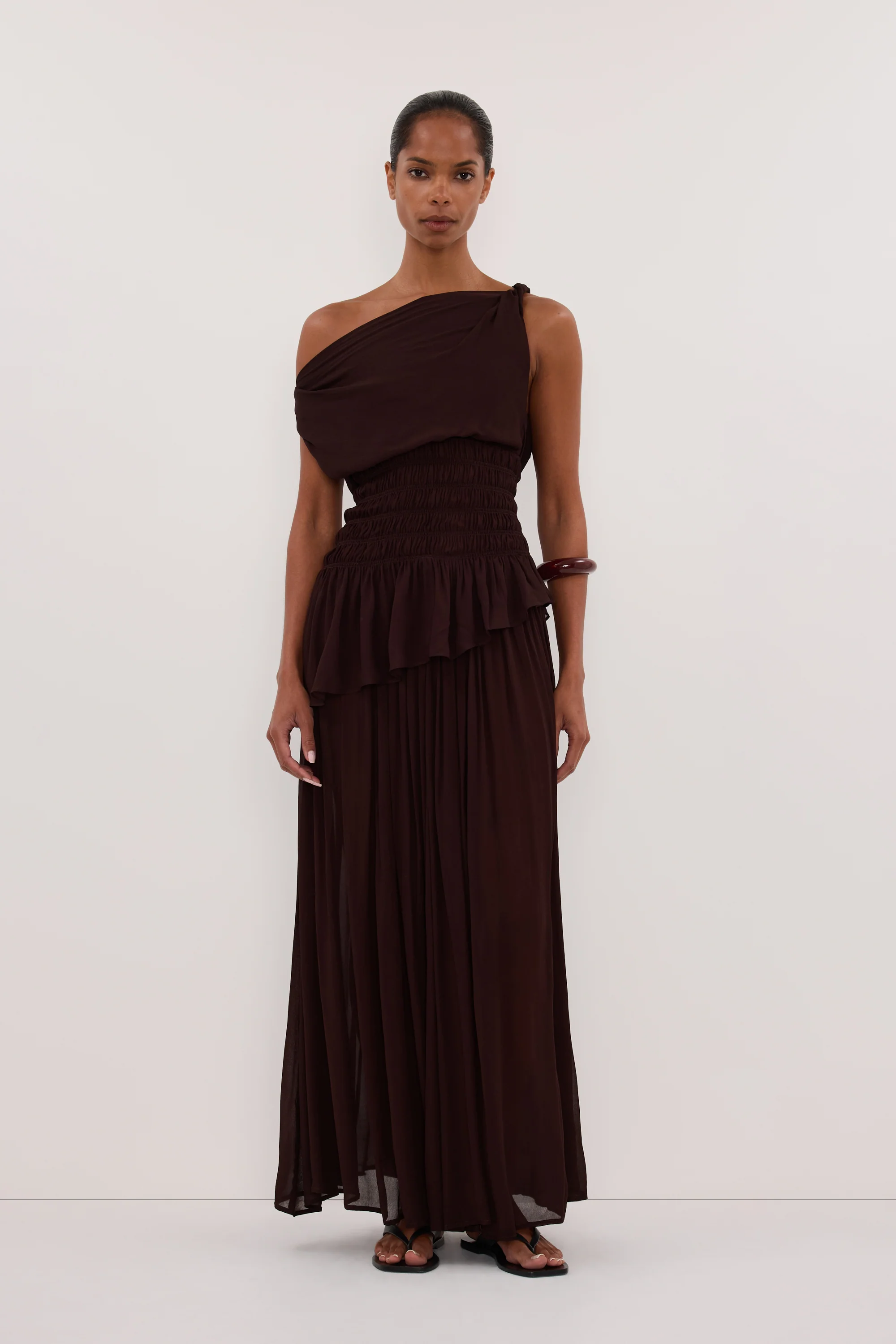 TIANA DARK CHOC MIDI SKIRT - Image 6