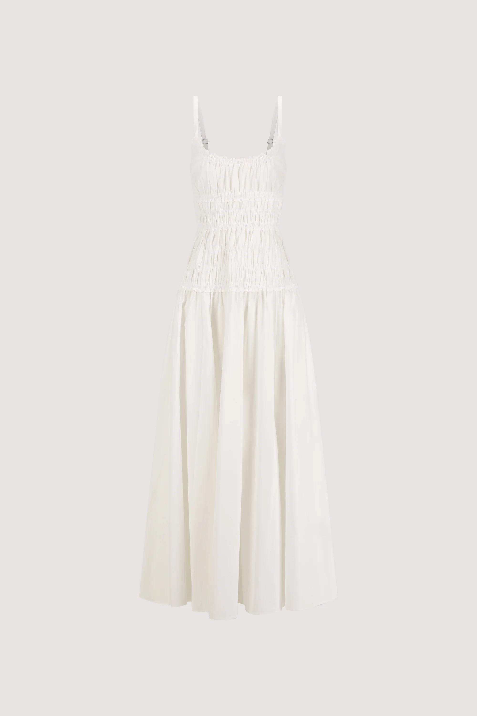 TOBY WHITE COTTON MIDI DRESS - Image 7